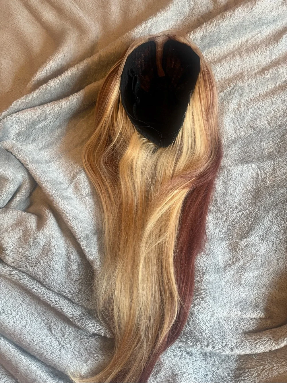 Long Rose Copper Synthetic Hair Extensions – Straight/Wavy.